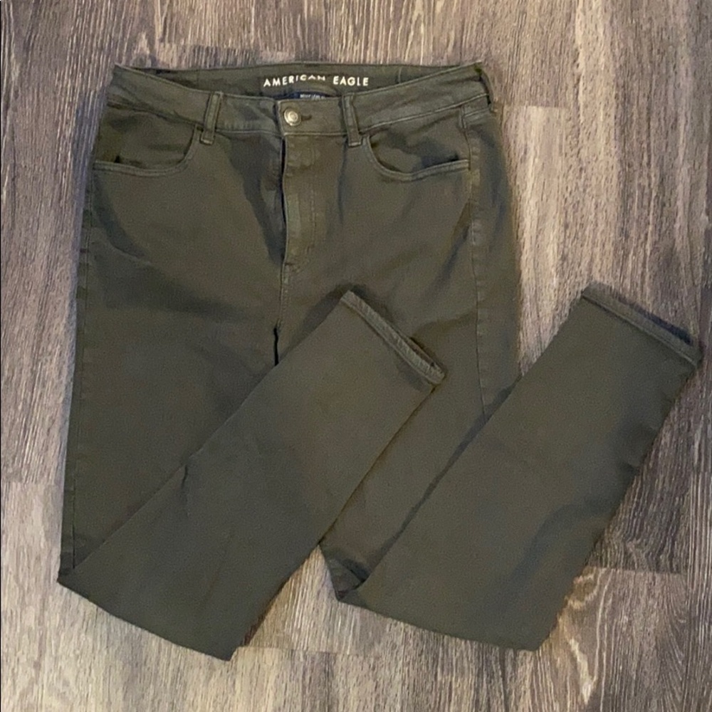 Olive Green American Eagle Hi Rise Jegging